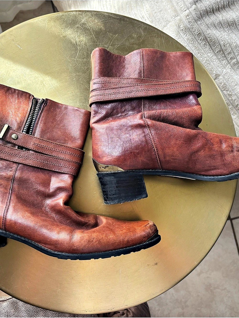 Brown Leather Stuart Weitzman Heeled Boots US 10.5 M